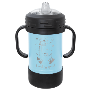 10oz Metal Sippy Cup with Removable Handle and Custom Laser Engraving.