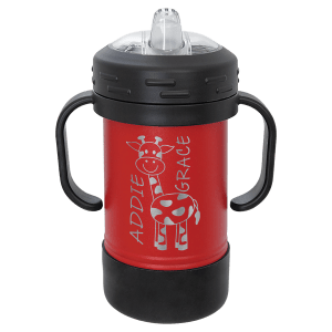 10oz Metal Sippy Cup with Removable Handle and Custom Laser Engraving.