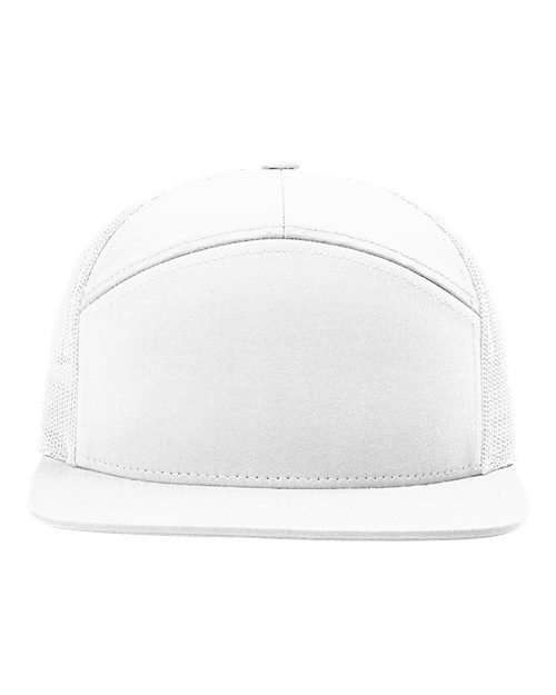 Richardson 168 Seven Panel Trucker Hat with Custom Leatherette Patch