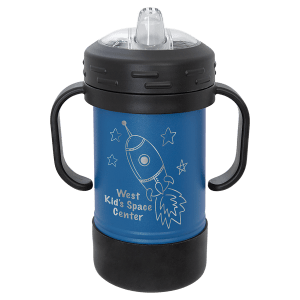10oz Metal Sippy Cup with Removable Handle and Custom Laser Engraving.