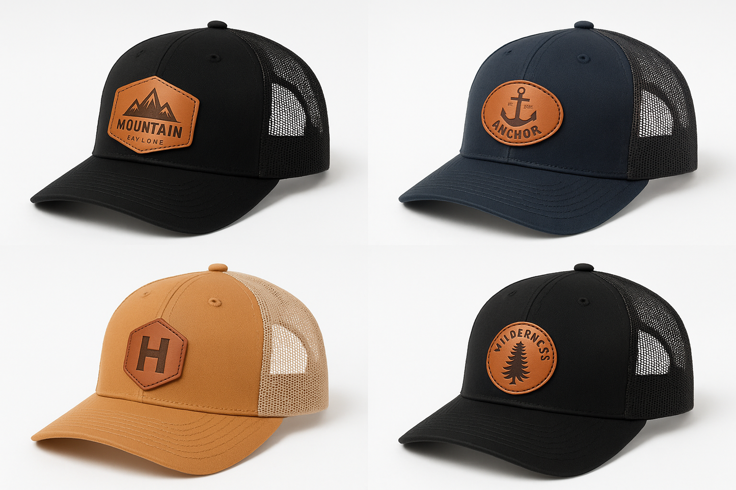 Trucker Hats with Leather Patches