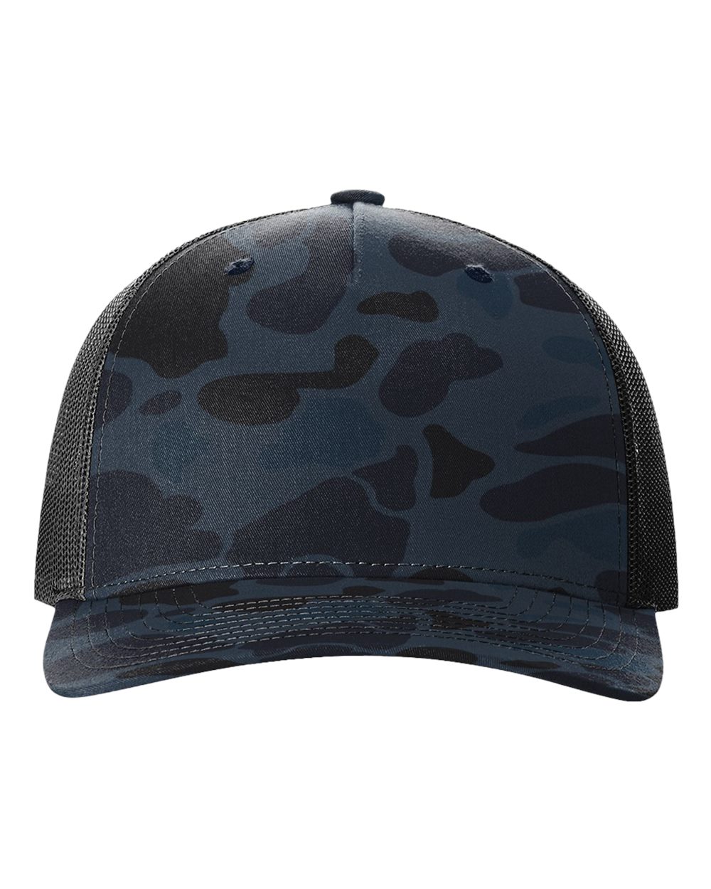 Richardson 112PFP printed trucker hat in Admiral Duck Camo/ Black