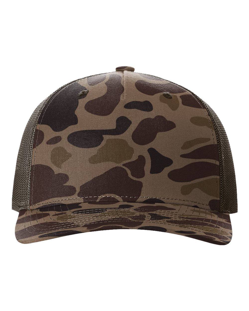 Richardson 112PFP printed trucker hat in Bark Duck Camo/ Brown