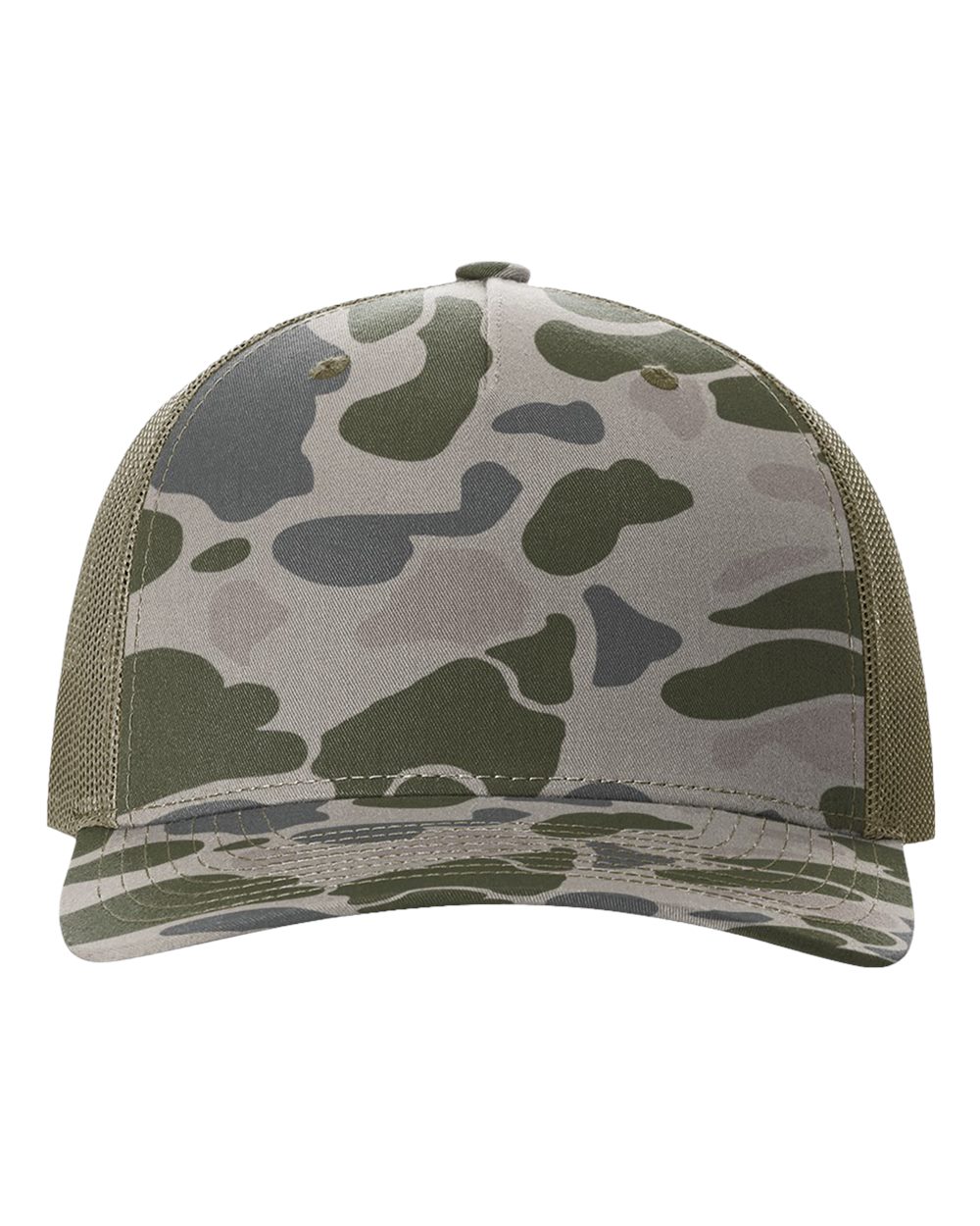 Richardson 112PFP printed trucker hat in Marsh Duck Camo/ Loden