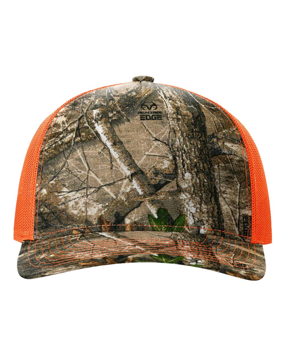 Richardson 112PFP printed trucker hat in Realtree Edge/ Neon Orange