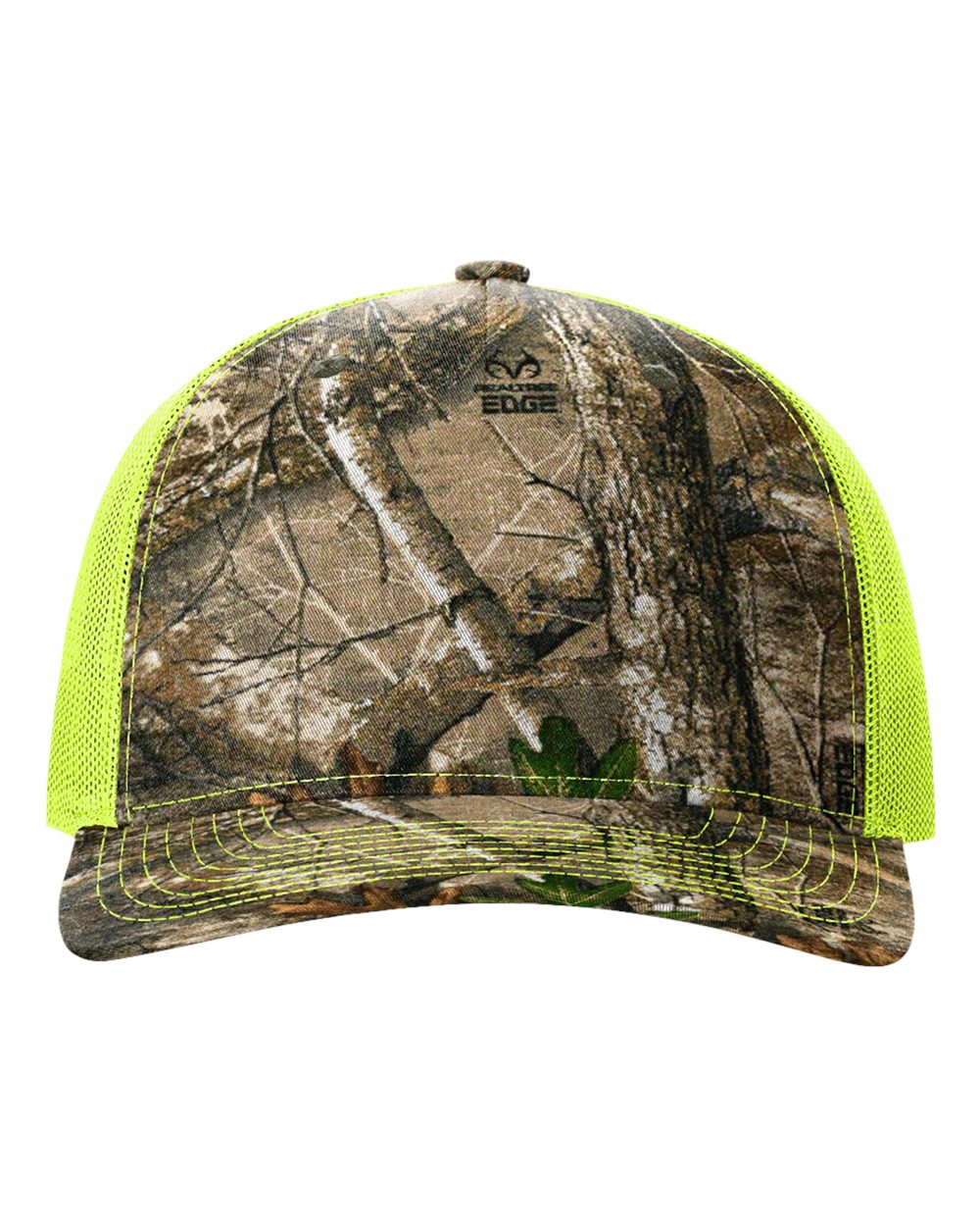 Richardson 112PFP printed trucker hat in Realtree Edge/ Neon Yellow