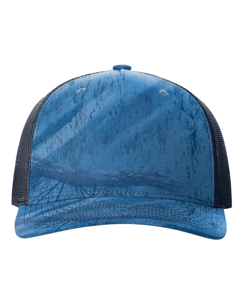 Richardson 112PFP printed trucker hat in Realtree Fishing Light Blue/ Navy