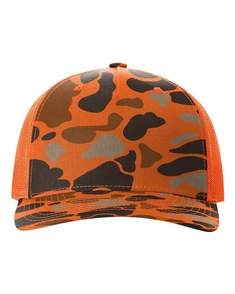 Richardson 112PFP printed trucker hat in Blaze Duck Camo/ Blaze
