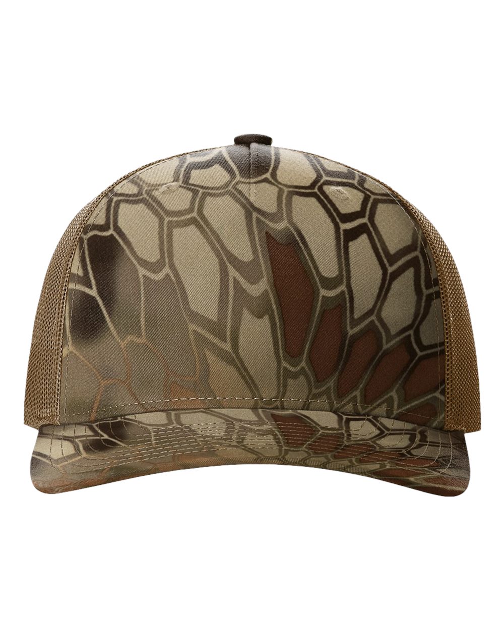Richardson 112PFP printed trucker hat in Kryptek Highlander/ Buck