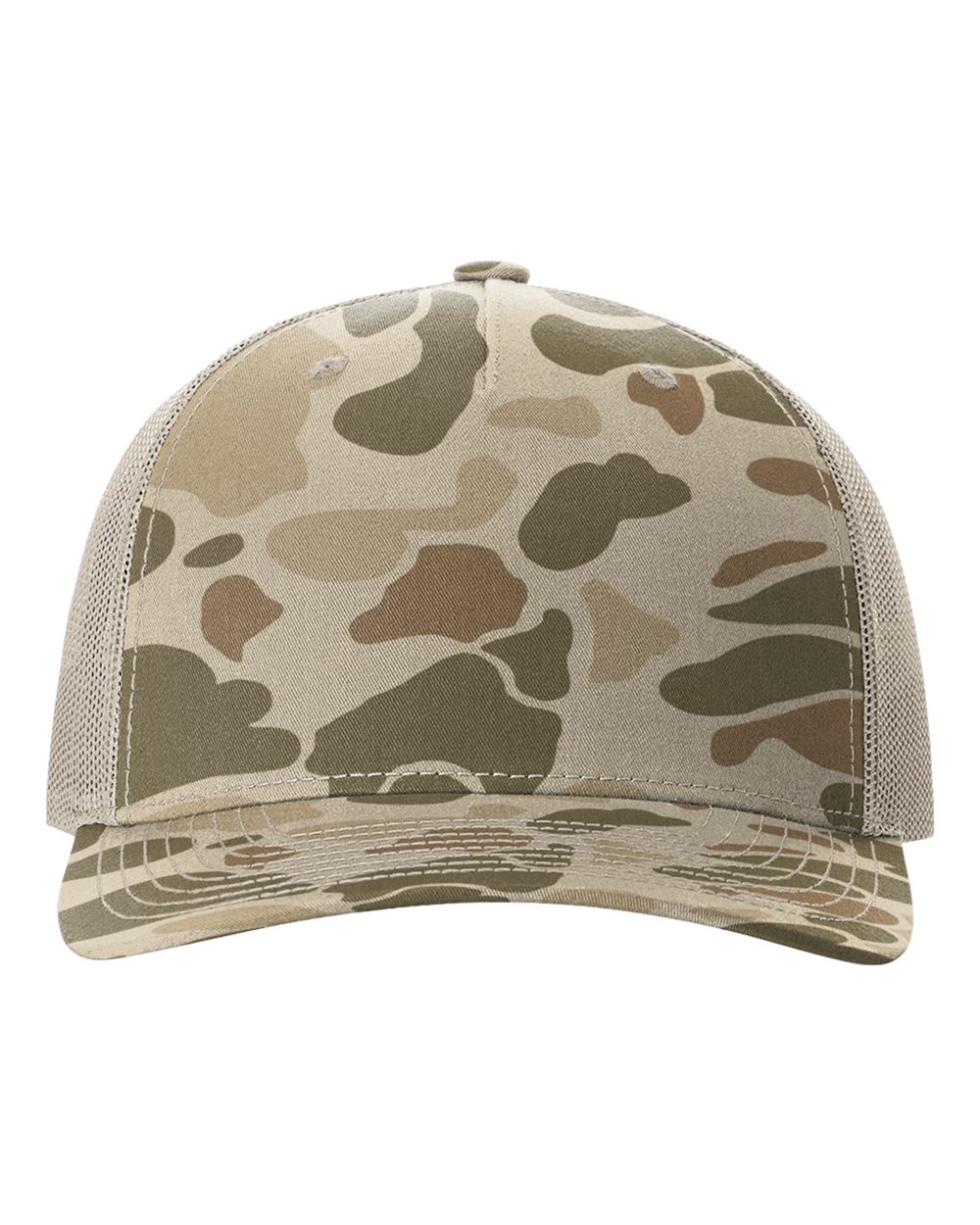 Richardson 112PFP printed trucker hat in Harvest Duck Camo/ Light Tan