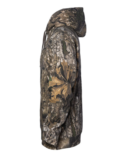 Independent Trading Co. IND4000 hoodie in Realtree APX Camo, detail view; undecorated garment shown