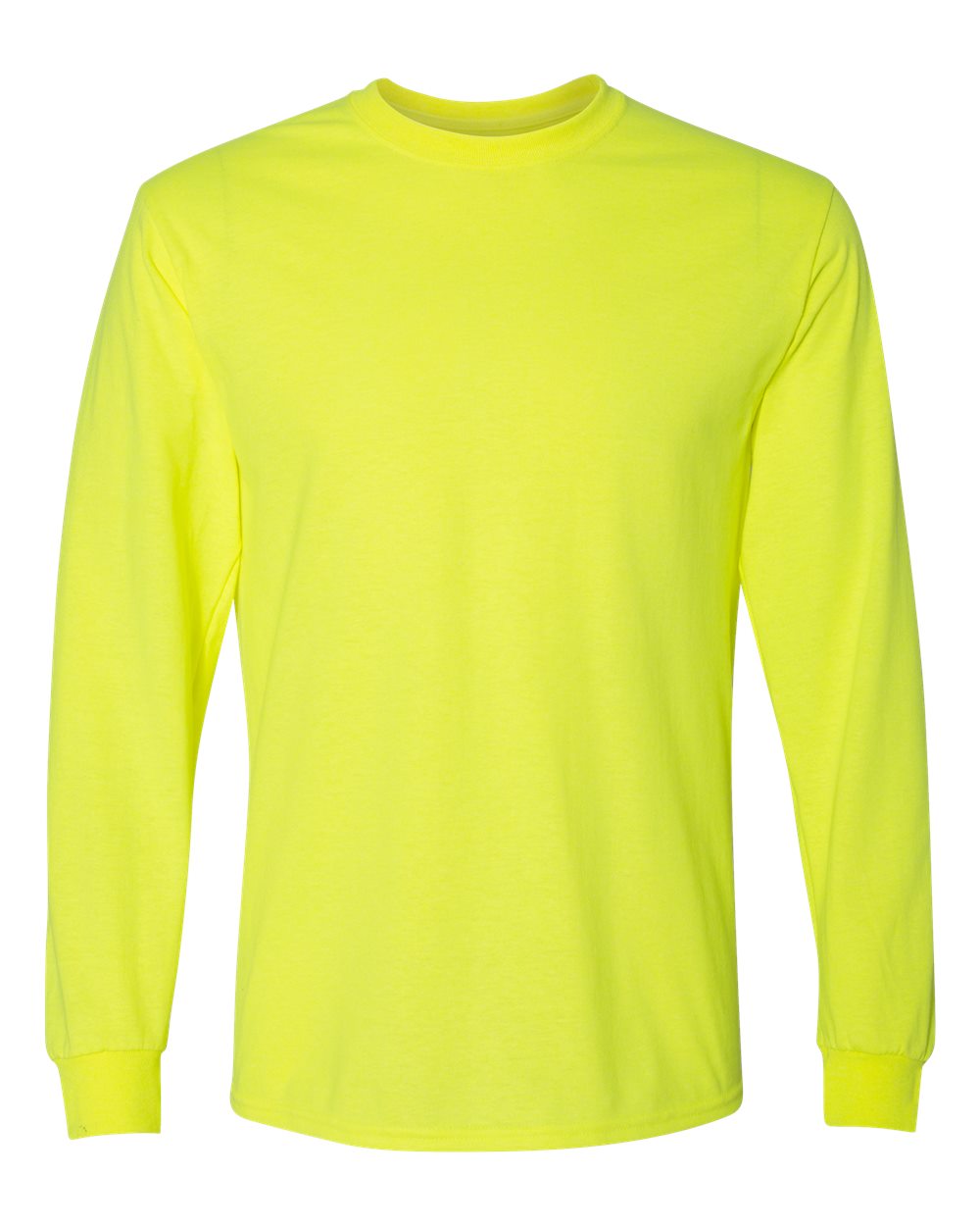 Gildan 8400 long sleeve shirt in Safety Green