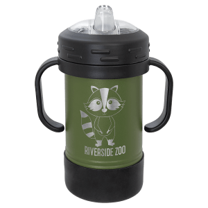 10oz Metal Sippy Cup with Removable Handle and Custom Laser Engraving.