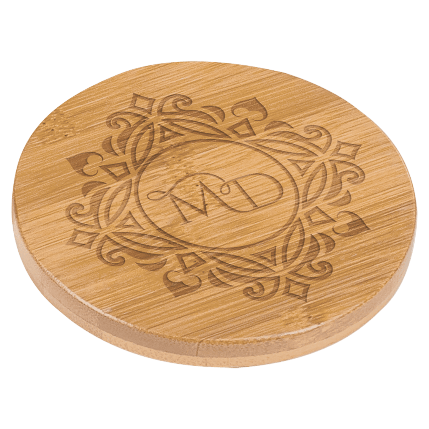 4pk Custom Engraved Bamboo Coasters