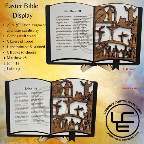 Wooden Easter Bible Displays