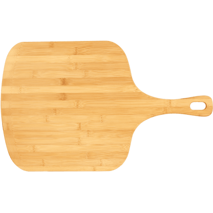 Large Bamboo Pizza Board with Custom Laser Engraved Design.