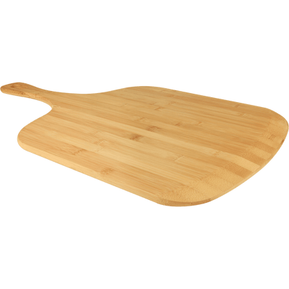 Large Bamboo Pizza Board with Custom Laser Engraved Design.