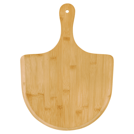 Bamboo Pizza Board with Custom Laser Engraved Design.