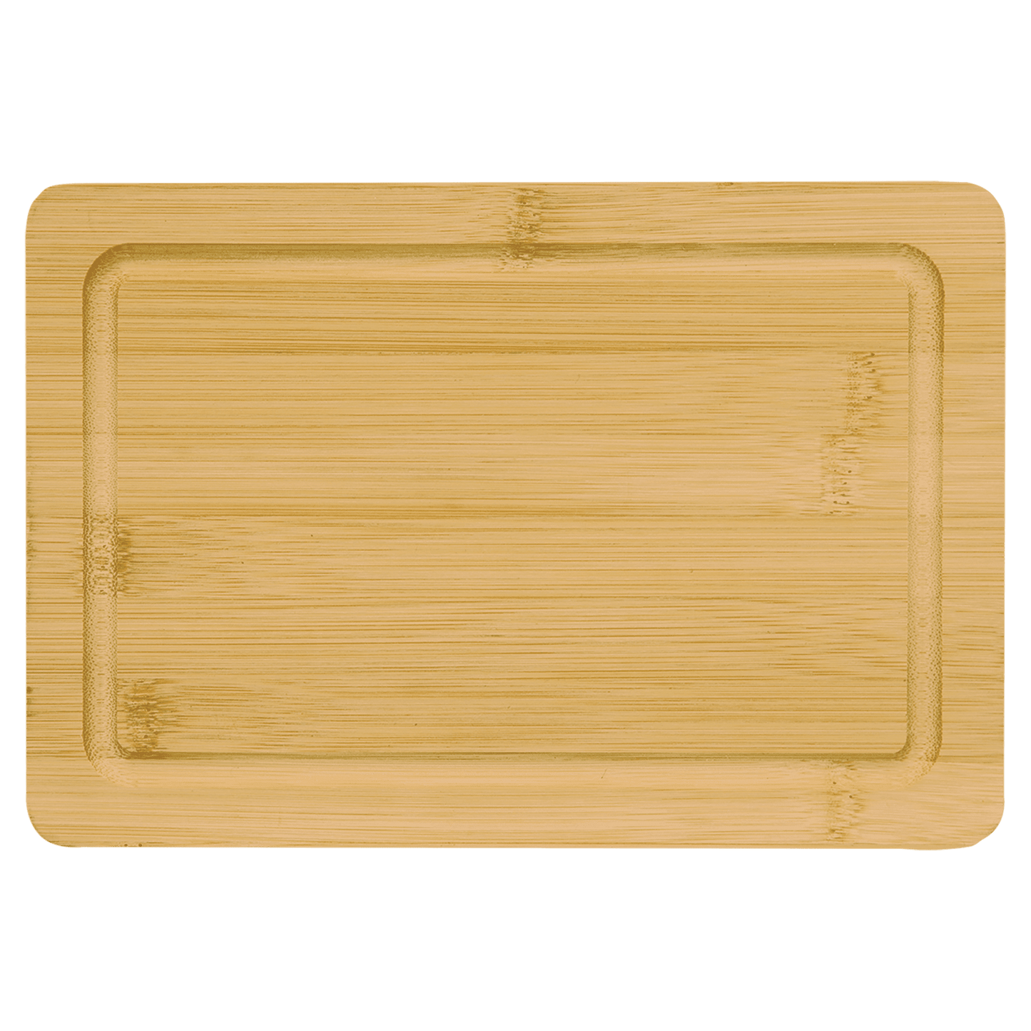 Bamboo Cutting Board with Drip Ring and Custom Laser Burned Image