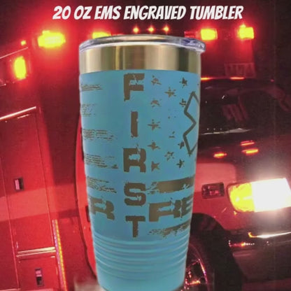 EMS Laser Wrap on our 20oz Tumblers
